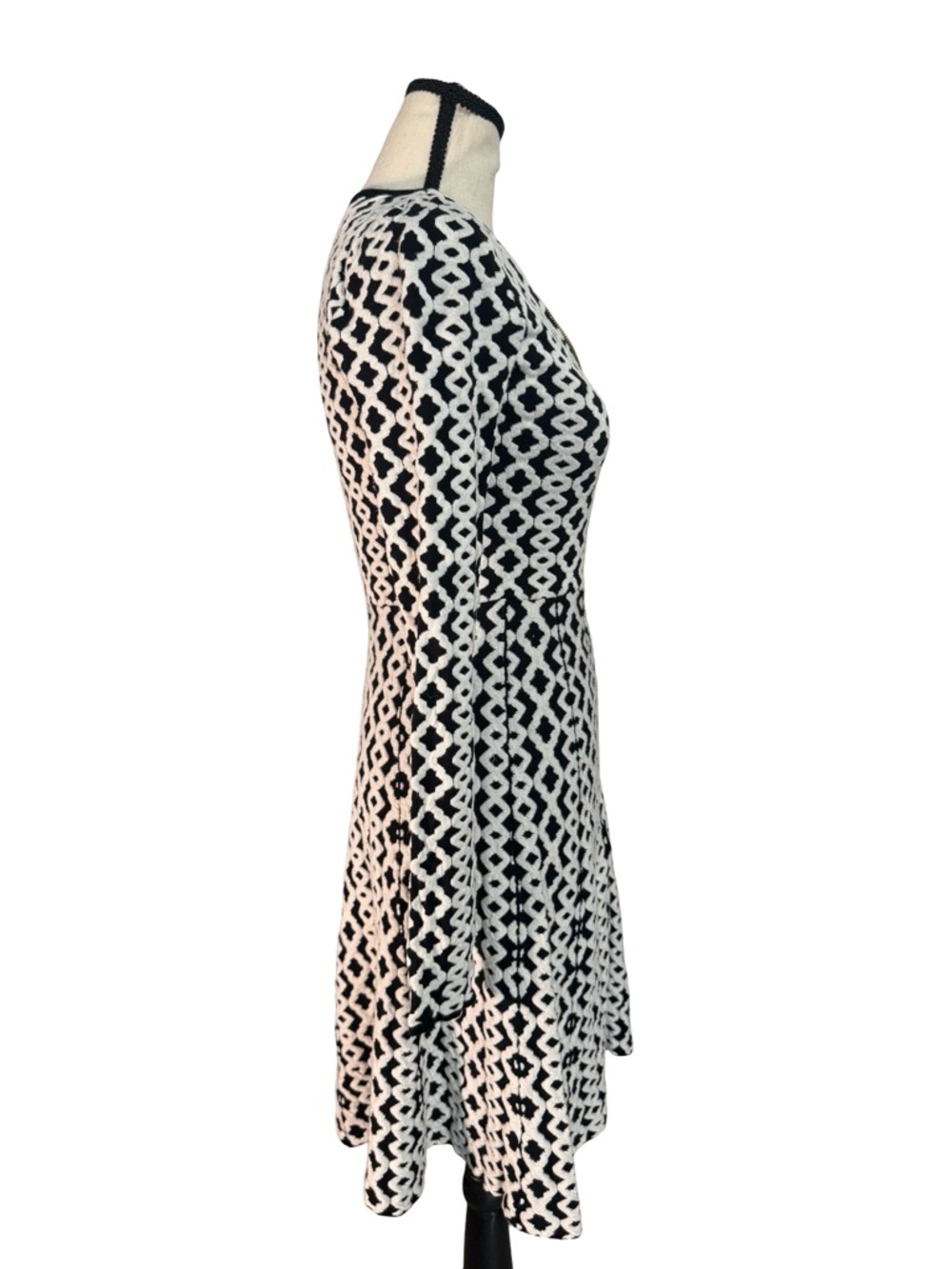 INC International Concepts Petite Small Zip Front Fit Flare Dress Long Sleeve - Picture 5 of 6